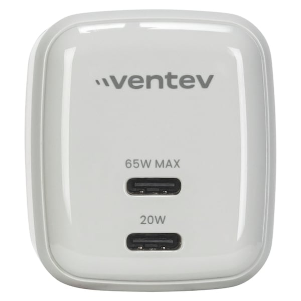Ventev 65w Dual Usb C Gan Mini Wall Charger, White WC65-HD262124 - main